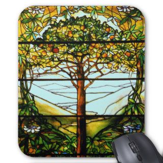 Tiffany Fruit Tree Stained Glass Vertical Mousepad