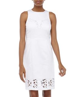 Alexis Geo Cutout Poplin Dress, White