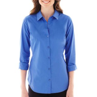 Worthington Essential Long Sleeve Button Front Shirt   Tall, Womens
