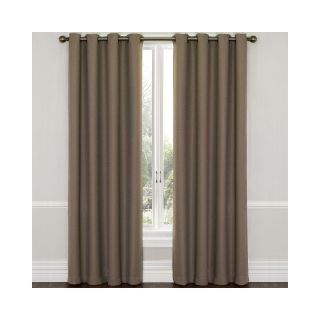 Eclipse Westbury Grommet Top Blackout Curtain Panel with Thermaweave, Mocha