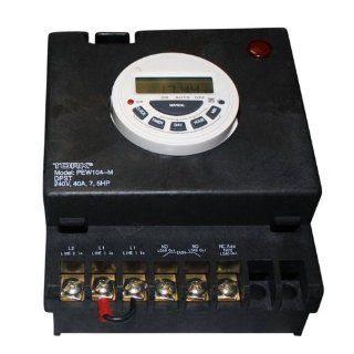 Tork PEW104 M P1100 Series Swimming Pool Timers, 7 Day Digital Control, 240 VAC Input Supply, DPST Contact, 40A Resistive/Inductive Rating, 7.5 Hp Electronic Component Switches