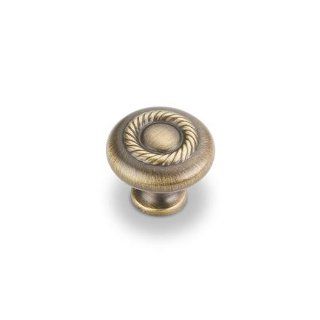 Jeffery Alexander By Hardware Resources Z117 absb 1 1/4 Diameter Zinc Die Cast Cabinet Knob With Rope Detail In Antique Brushed Satin Brass   Cabinet And Furniture Knobs  