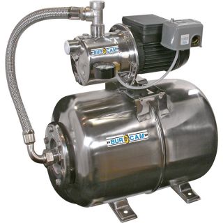 BurCam Shallow Well Stainless Steel Jet Pump with 16 Gallon Tank   3/4 HP, 900
