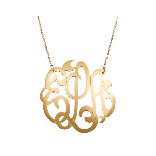 12K Gold Filled Monogram Necklace, Womens