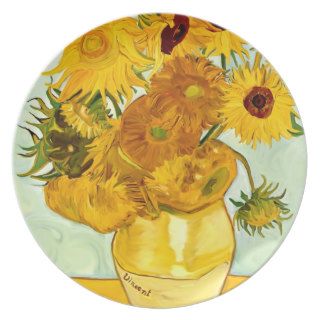 Vincent Van Gogh's Yellow Sunflower Painting 1888 Plates