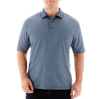 Van Heusen Short Sleeve Micropoly Box Polo Shirt Big and Tall, Bl Blck Rs, Mens