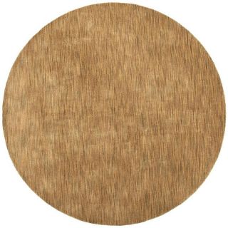 Hand tufted Brown Abstract Wool Rug (8 Round)