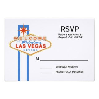 Las Vegas Sign Wedding Response Card Personalized Invitations