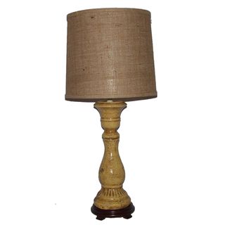 Distressed Yellow With Tan Wash Table Lamp Crown Lighting Table Lamps