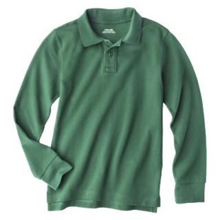 Cherokee Boys School Uniform Long Sleeve Pique Polo   Jungle Gym Green L