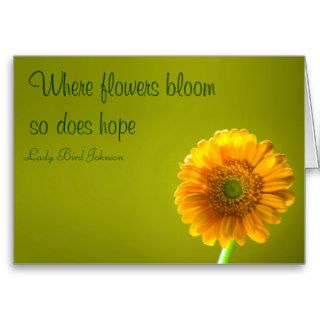 Card with Quote   Yellow Daisy Gerbera Flower