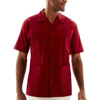 The Havanera Co. Guayabera Shirt, Red, Mens