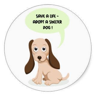 Save a life adopt a shelter dog stickers