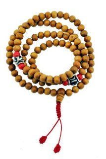 Tibetan 8mm Wood Yak Bone 108 Prayer Beads Necklace, 108 Beads Mala Jewelry