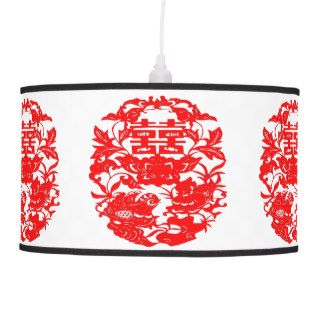 Chinese Folk Art Double Happiness Love Birds Lamps
