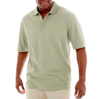 Van Heusen Short Sleeve Micropoly Box Polo Shirt Big and Tall, Olv L Grn, Mens