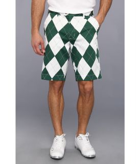 Loudmouth Golf Green and White Argyle Short Mens Shorts (Green)