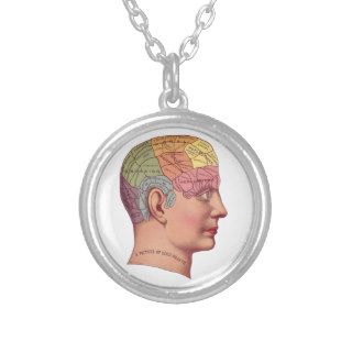 Vintage Brain Function Illustration Custom Necklace