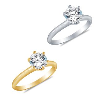 Alyssa Jewels 14k Gold Round 1.9 mm Cubic Zirconia Engagement style Ring Alyssa Jewels Cubic Zirconia Rings