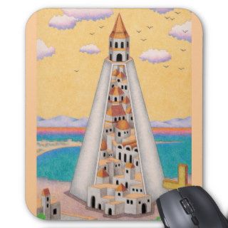 Building picture   Overcrowded city Mouse Mats