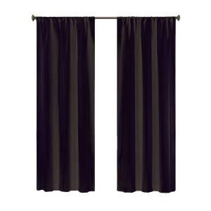 Pairs to Go Capella Woven Solid Black Curtain Panel, 63 in. Length (1 Pair) 12540080X063BLK