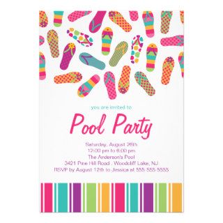 It's a Summer Flip Flop Pool Party Invitation