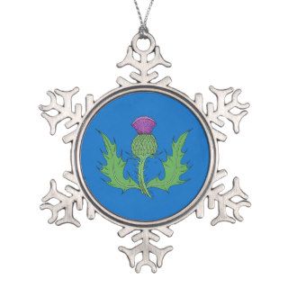Scottish Thistle Pewter Snowflake Ornament