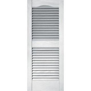 Builders Edge 15 in. x 36 in. Louvered Shutters Pair in #001 White 010140036001