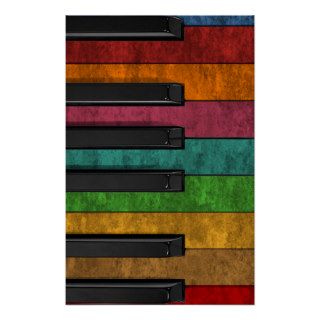 Cool colourful antique grunge effect piano poster