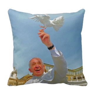 Pope Francis Papa Francisco Catholic Peace Dove Pillows