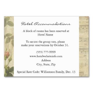 Victorian Music and Rose Hotel Accommodation Cards Business Card