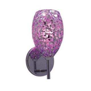 JESCO Lighting Low Voltage 4.75 in. x 9.625 in. Purple Finish Mosaic Glass Companion Wall Sconce WS232 PU/SN