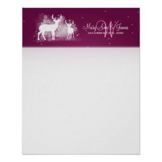 Wedding Guestbook Winter Deer Sparkle Pink Poster
