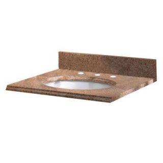 Pegasus 31 in. W Granite Vanity Top with White Bowl and 8 in. Faucet Spread in Beige 31682