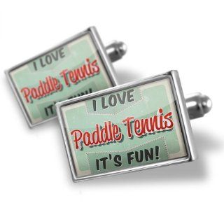 Cufflinks I Love Paddle Tennis, Vintage design   Neonblond Cuff Links Jewelry