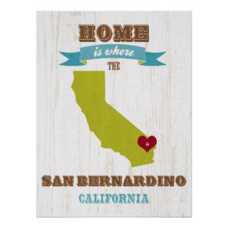San Bernardino, California Map – Home Is Where Posters