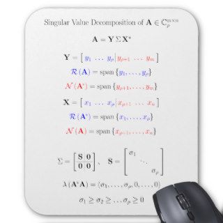 Singular value decomposition into subspaces mouse pads