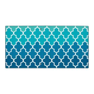 Aqua Ombre Quatrefoil Vinyl Binders