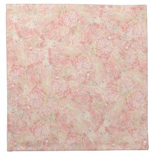Girly Paisley Pink Elegant Floral Sketch Pattern Cloth Napkins