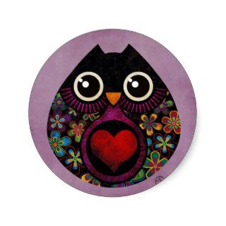 owl's hatch round stickers