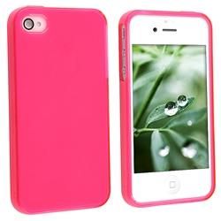 Frost Hot Pink TPU Rubber Case for Apple iPhone 4 Eforcity Cases & Holders
