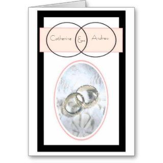 Personalised Wedding Invitation Silver Rings Greeting Cards