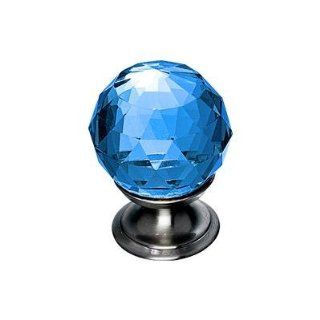 Top Knobs Tk123bsn   Blue Crystal Knob 1 1/8 W/ Brushed Satin Nickel Base   Additions Collection   Cabinet And Furniture Knobs  