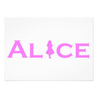 Alice in Wonderland Word Play Pink Custom Invites