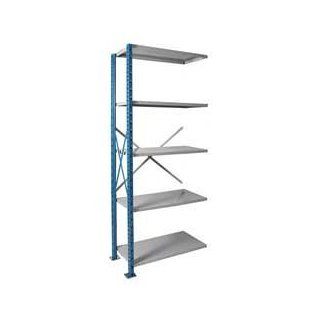 H Post Shelving 123" High Capacity Open Type Add on Unit with 5 Shelves Size 123" H x 48" W x 24" D