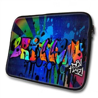 "Graffiti Names" designed for Brittany, Designer 15''  39x32cm, Black Waterproof Neoprene Zipped Laptop Sleeve / Case / Pouch. Cell Phones & Accessories