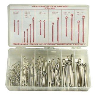 Stainless Steel Cotter Pin Assortment (124 Pieces), Inch, With Case