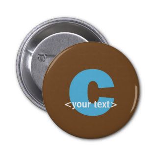 Blue and Brown Monogram   Letter C Buttons