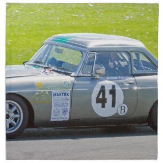 Silver MG racing car Printed Napkin