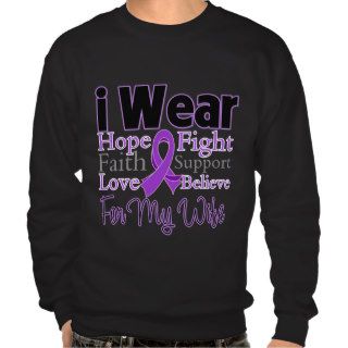 I Wear Purple Collage Wife   Pancreatic Cancer Sweatshirt